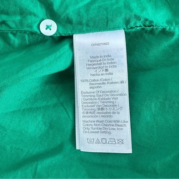 Madewell Melody Bubble Hem Smocked Midi Dress in Verdant Green Poplin |XL| NWT - Picture 9 of 15